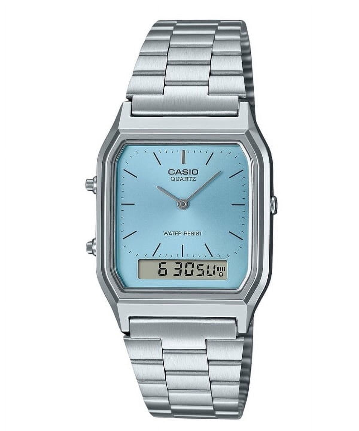 AQ-230A　TURQUOISE Casio Vintage Analog Digital Unisex Watch, Turquoise Blue Dial