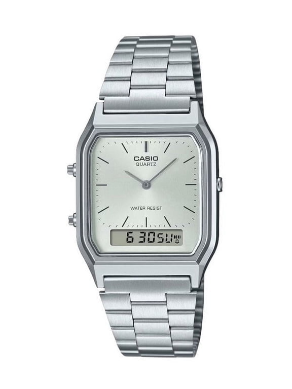 Vintage Analog Digital White Dial Quartz AQ-230A-7A Women's Watch