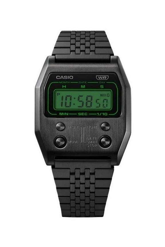 Vintage Digital Black Ion Plated Stainless Steel Quartz A1100B-1 Unisex Watch