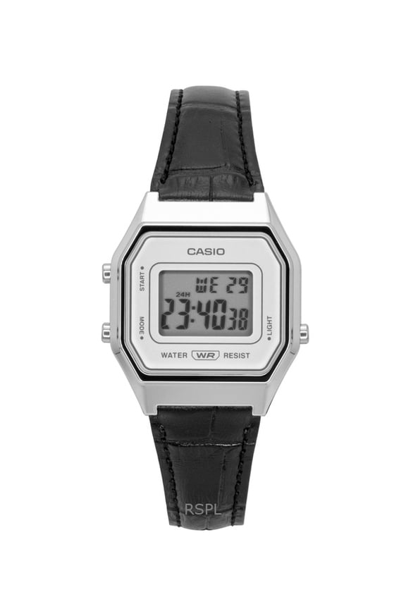 Vintage Digital Leather Strap Quartz LA680WEL-1 Unisex Watch