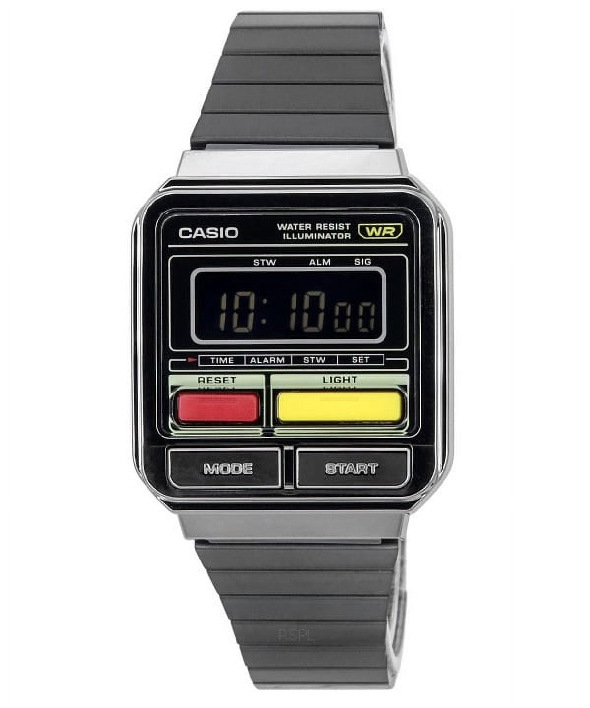 Steel Quartz Digital Vintage Casio Unisex Stainless Watch A120WEGG-1B Bracelet