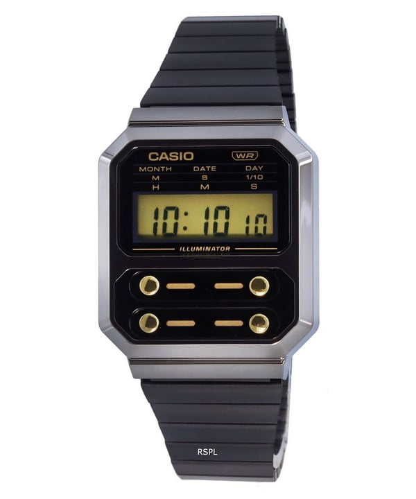 Casio Vintage Digital Stainless Steel Quartz A100WEGG-1A2 Men's Watch