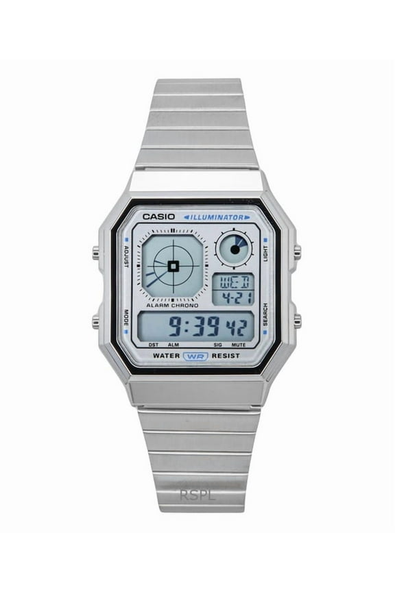 Vintage Digital Stainless Steel Quartz A130WE-7A Unisex Watch