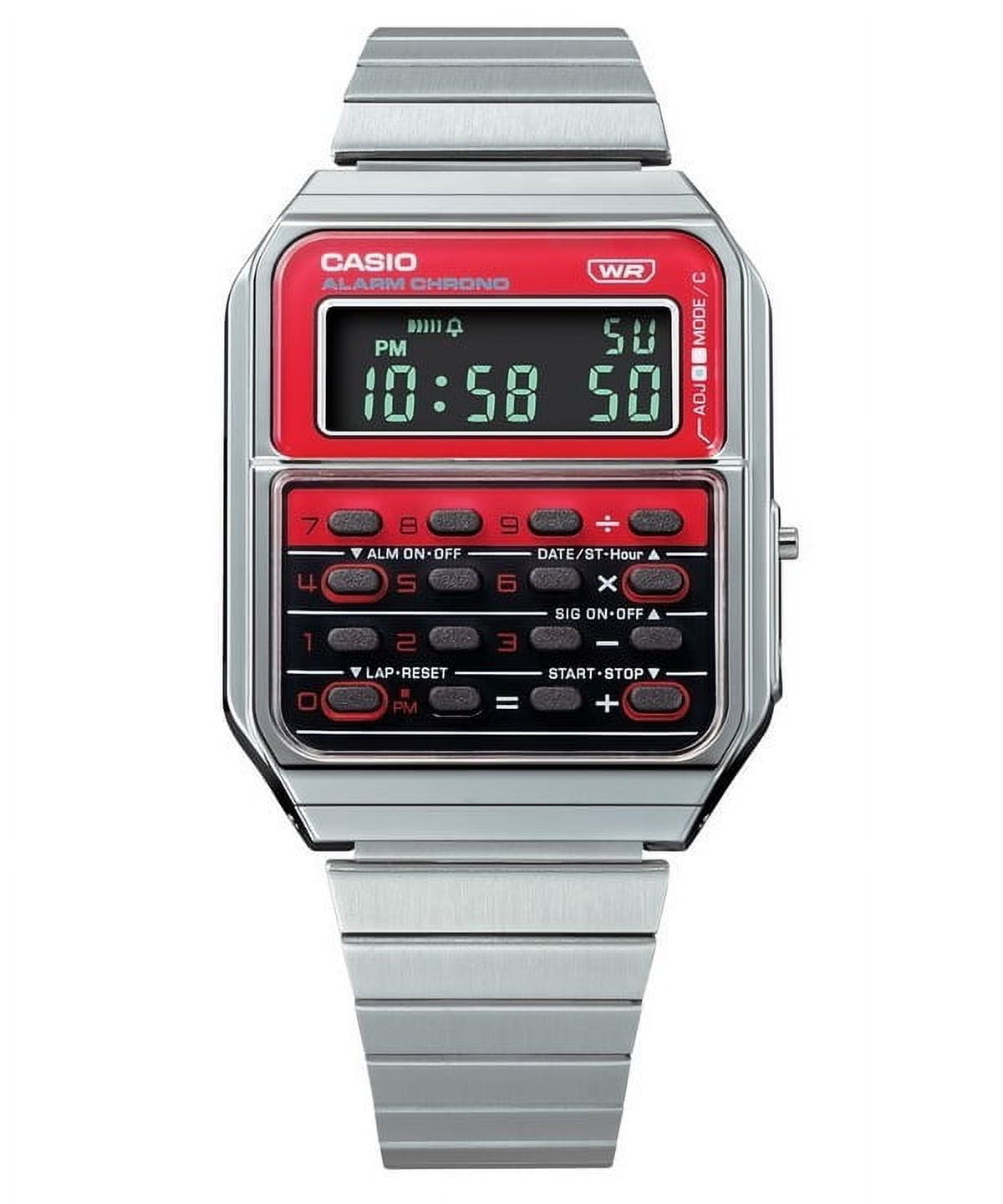 Casio Vintage Heritage Colors Digital Stainless Steel Quartz CA-500WE-4B  Unisex Calculator Watch