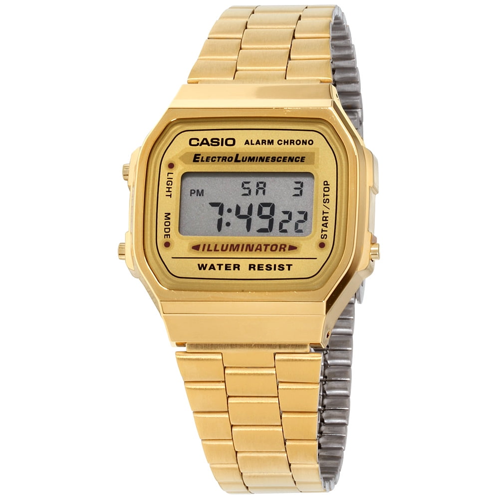 Casio Retro Gold Digital Dial Steel Unisex Watch A168WG9UR - Walmart.com