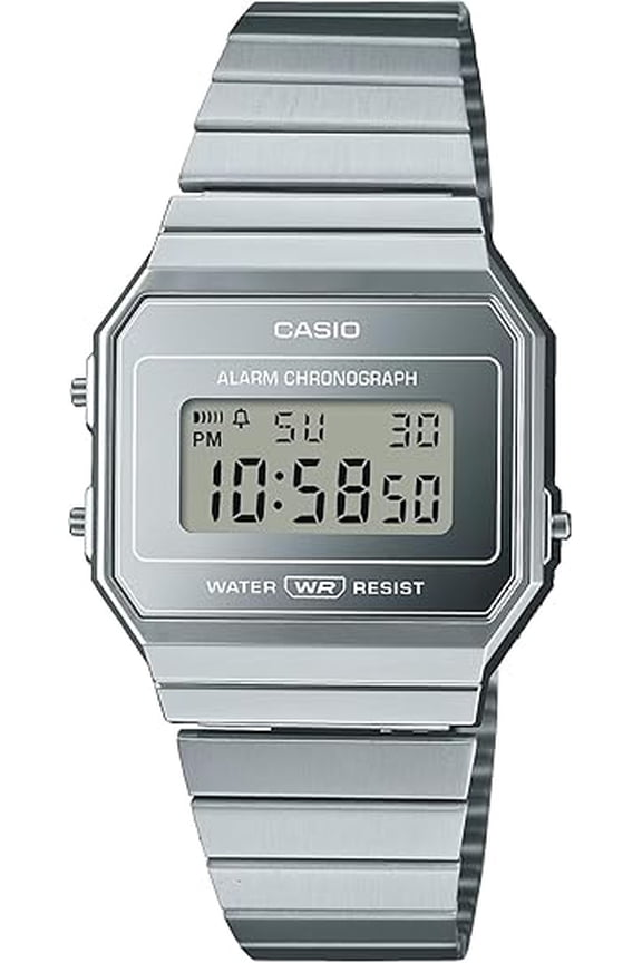 Vintage Retro Modern Silver Watch A700WEV-7AVT