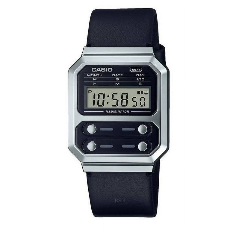 Casio digital watch leather strap clearance