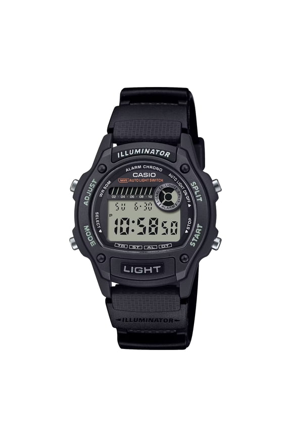 Black Classic Sport Watch with Resin Strap W220H-1AV