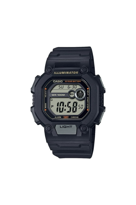 Men's Shock-Resistant Digital Sport Watch with Black Strap - W-737HX-1AVCF