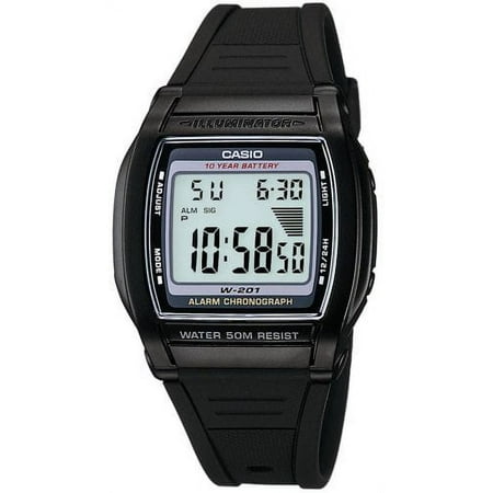Casio Men's Chronograph Alarm LCD Wristwatches (W201-1AV)