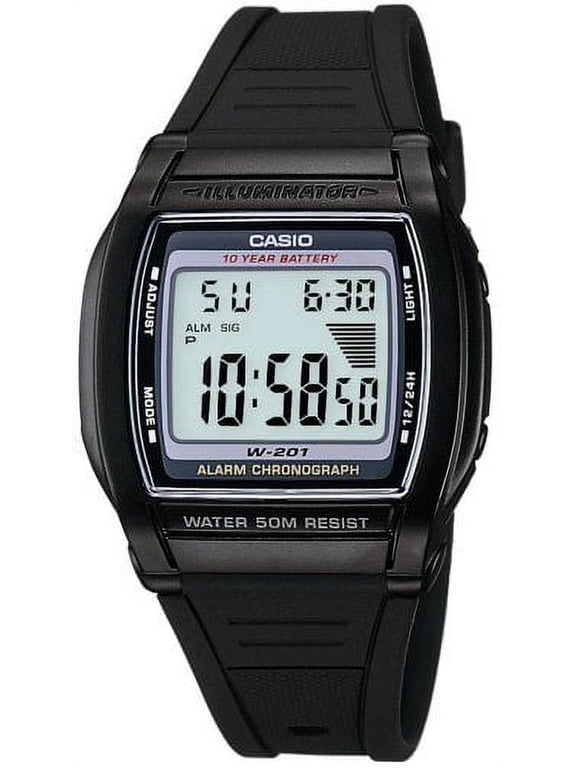 Men's Chronograph Rubber Wristwatch, Black (W201-1AV)