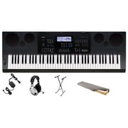 Casio WK6600 76-Key Premium Keyboard Pack with Stand, Power Supply, On-Stage Dust Cover and Samson HP30 Closed-Cup Headphones
