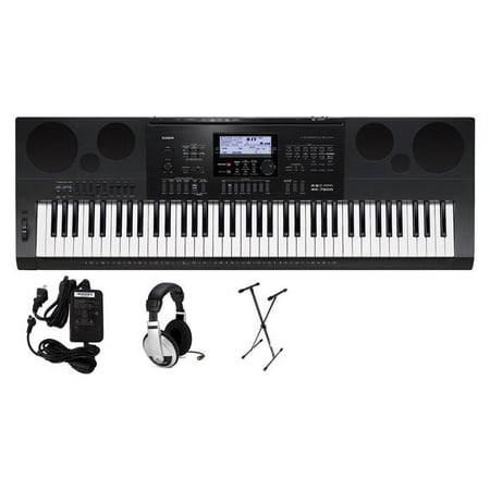 Casio WK7600 76-Key Premium Portable Keyboard Package with Headphones, Stand and Power Supply