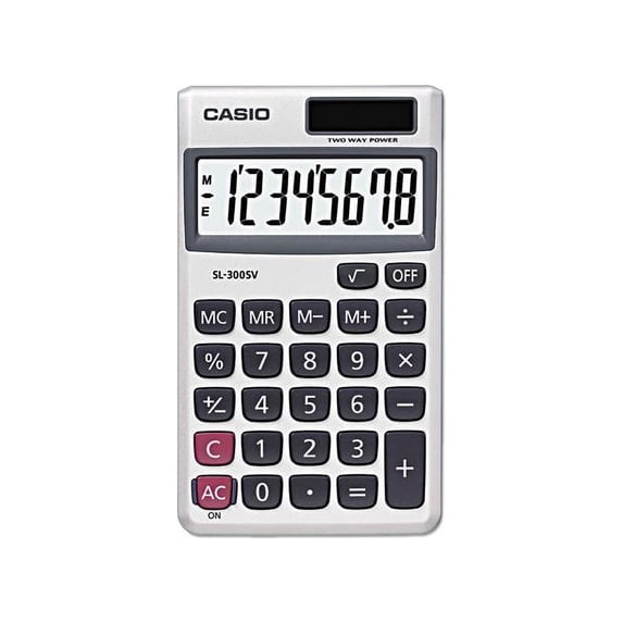 Casio Wallet Solar Calculator with 8-Digit Display