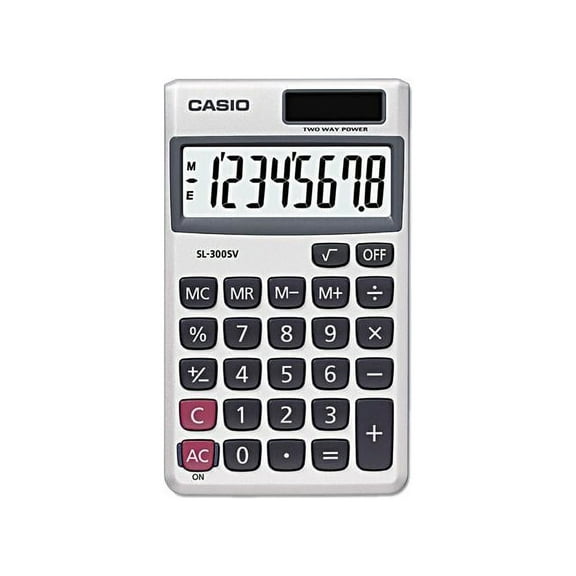 Casio Wallet Solar Calculator with 8-Digit Display
