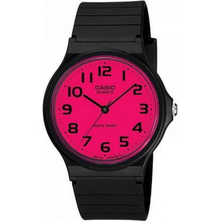 Casio Watch Black Resin Strap and Pink Dial Mq24cc-4b3cf