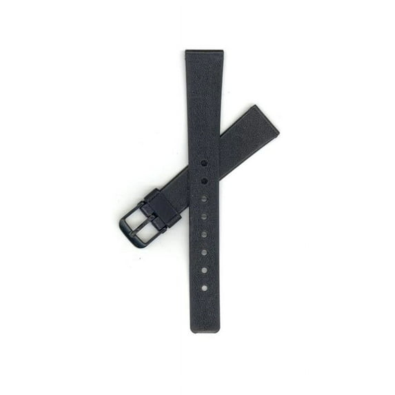 Casio Watchband , Black Resin w/ Black Buckle, 15mm, Ladies' ,Regular Length, Fits Watch Models LQ-124,LQ-124B part#70603234