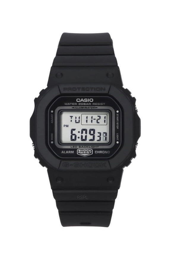 Women's 21 mm Digital Resin Strap Wristwatches, Black, (GMD-S5600BA-1)