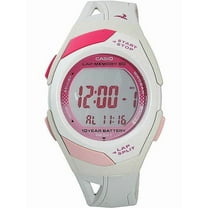 Casio Women's 60-Lap Sport Watch, White/Pink STR300-7