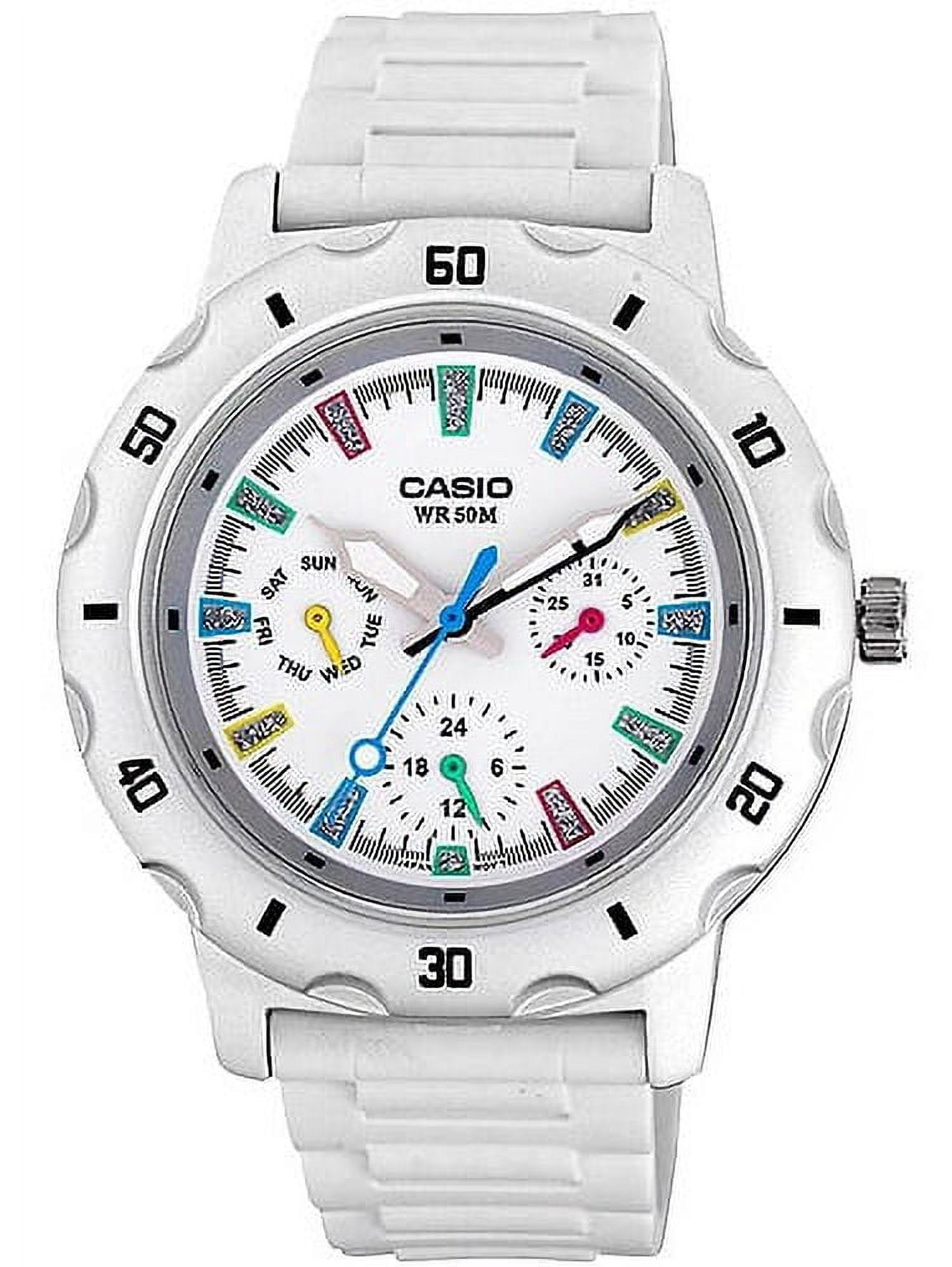 Casio Women's Analog White Glitter Dial Sport Watch LTP13287E