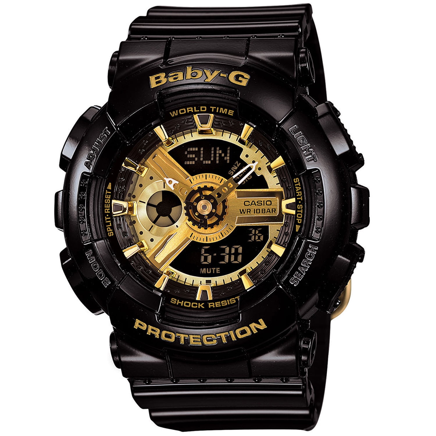 CASIO BABY-G 5606JA ゴールド/ブラック Casio Women's Baby-G Black Dial Digital Waterproof Watch - BA110