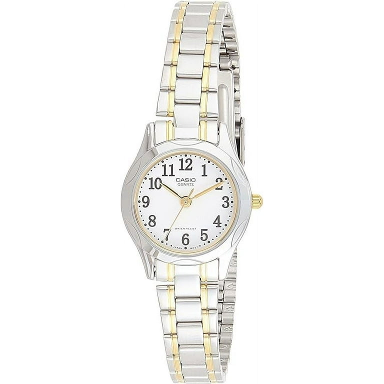 Casio Women s Classic Stainless Steel Silver Gold Watch Quartz Mineral Crystal LTP 1275SG 7B Walmart