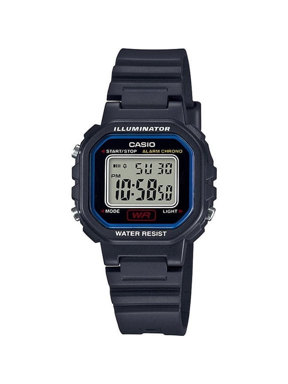 Women's Digital Casual Watch, Black/Blue LA20WH-1C