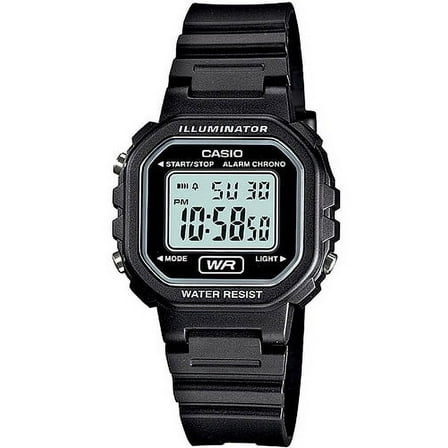 Casio Women's Digital Casual Watch, Black/White LA20WH-1A