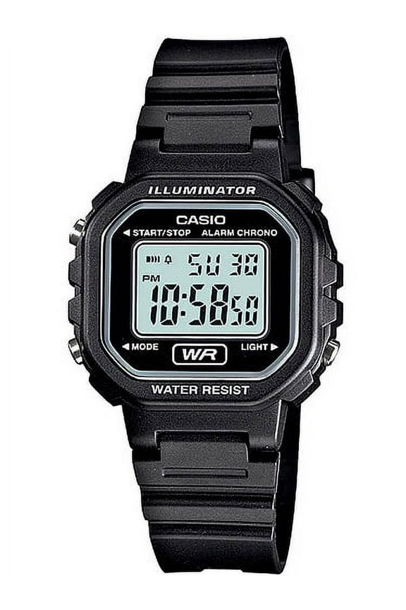 Women's Digital Casual Watch, Black/White LA20WH-1A
