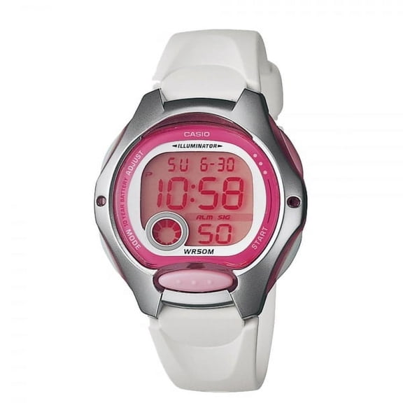 Casio Women's Digital Sport Watch, White/Pink LW200-7AV