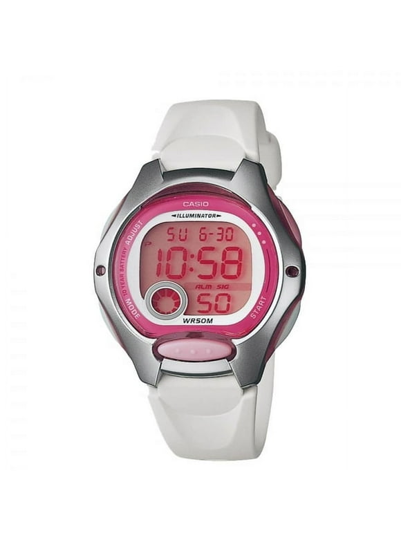 Casio Women's Digital Sport Watch, White/Pink LW200-7AV