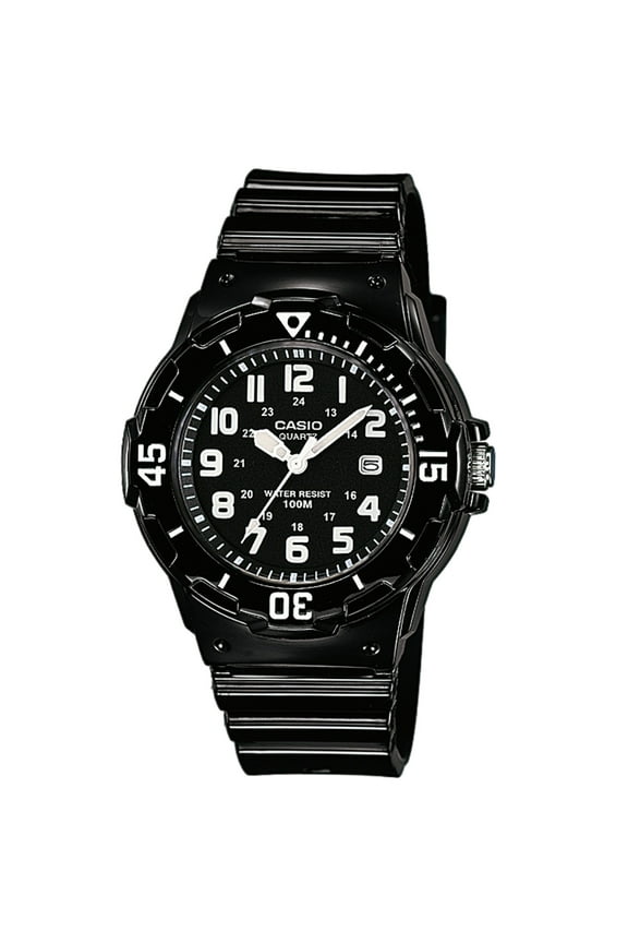 Women's Dive Style Analog Watch, Black/White LRW200H-1BV