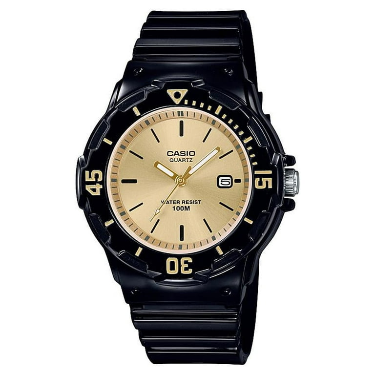 Casio Women s Dive Style Watch Black Gold LRW200H 9EV Walmart