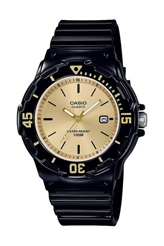 Women's Dive Style Watch, Black/Gold LRW200H-9EV