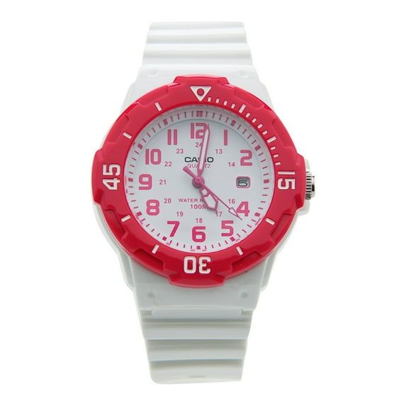 Casio Women's Dive Style Watch, White/Pink Accents LRW200H-4BV
