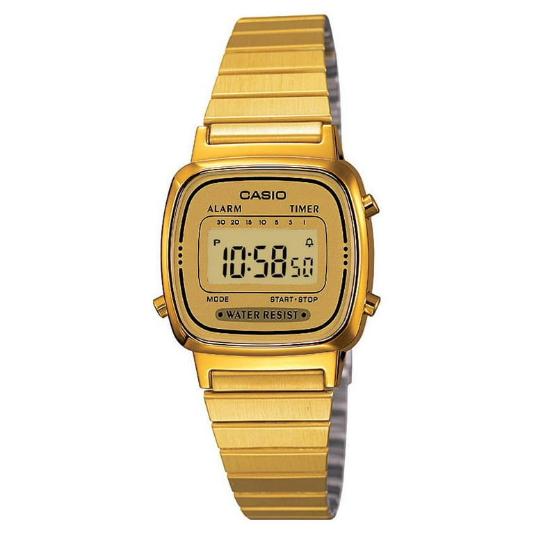 Casio Women's LA670WGA-9 Gold-Tone Digital Watch | Retro Design