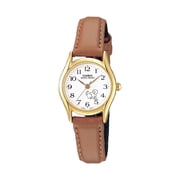 Casio Women s White Dial Analog Watch with Tan Leather Strap - LTP-1094Q-7B7RDF
