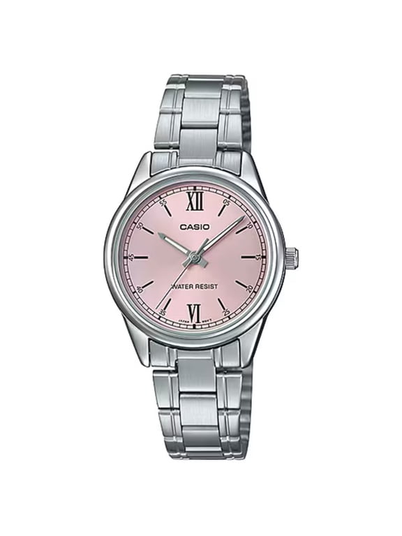 Women’s Pink Dial Stainless Steel Bracelet Watch - LTP-V005D-4B2UDF