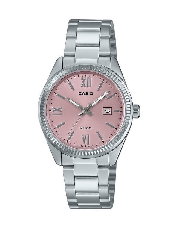 Women's Stainless Steel Analog Wristwatch, Pink (LTP-1302DD-4A1VDF)