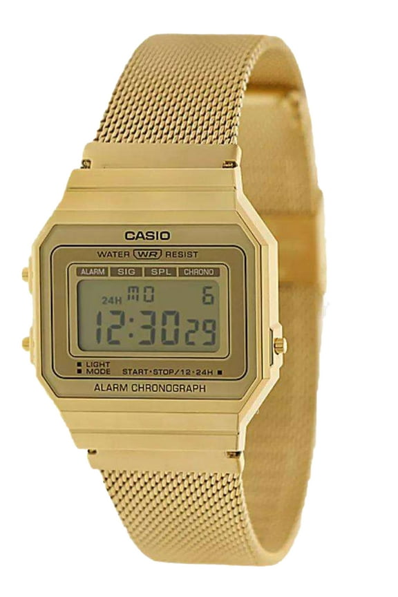 Women's Super Slim Gold Tone Resin/Stainless Steel Mesh Watch A700WMG-9A