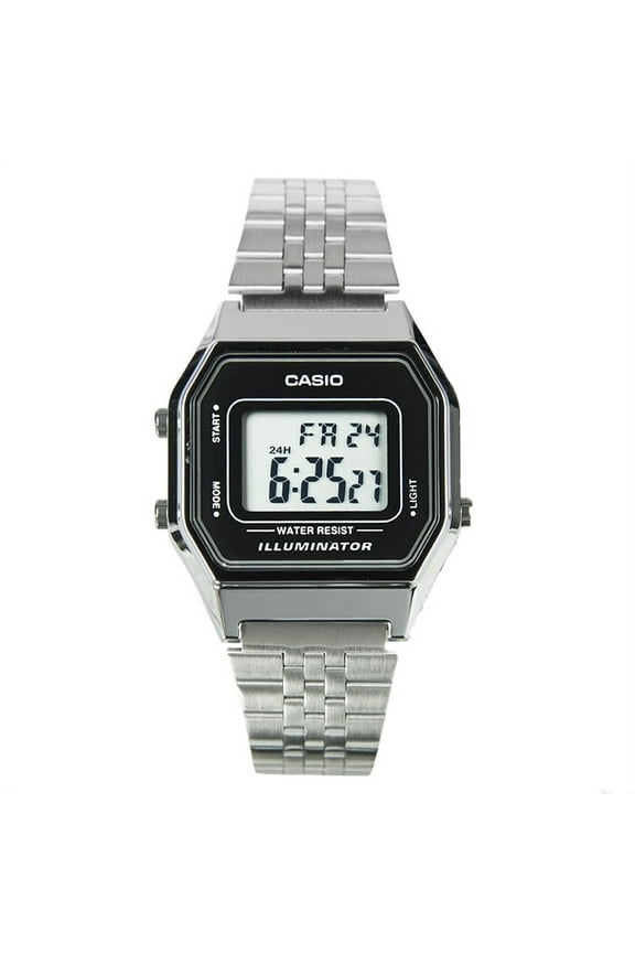 Women's Vintage LA680WA-1 Silver Stainless-Steel Quartz Digital Fashion Watch