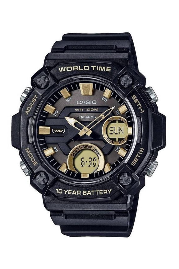 Youth Analog Digital Resin Black Dial Quartz AEQ-120W-9AV AEQ120W-9 100M Men's Watch