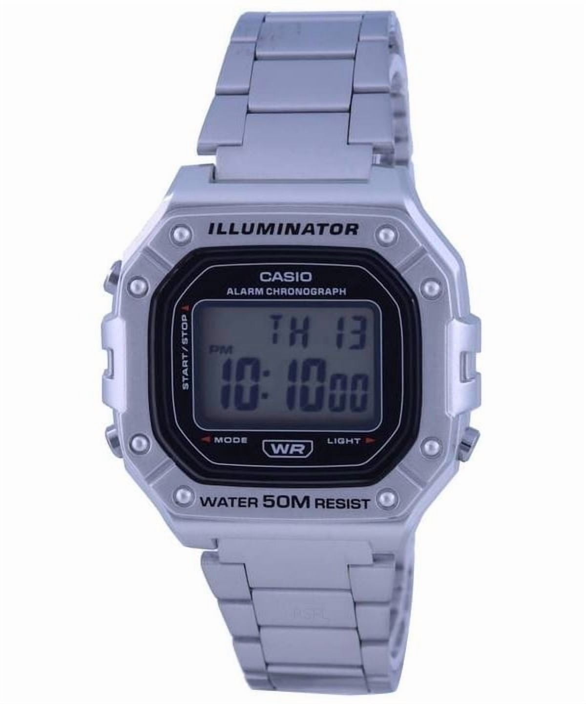 Casio W218HD-1A Men's Stainless Steel Digital Wristwatch