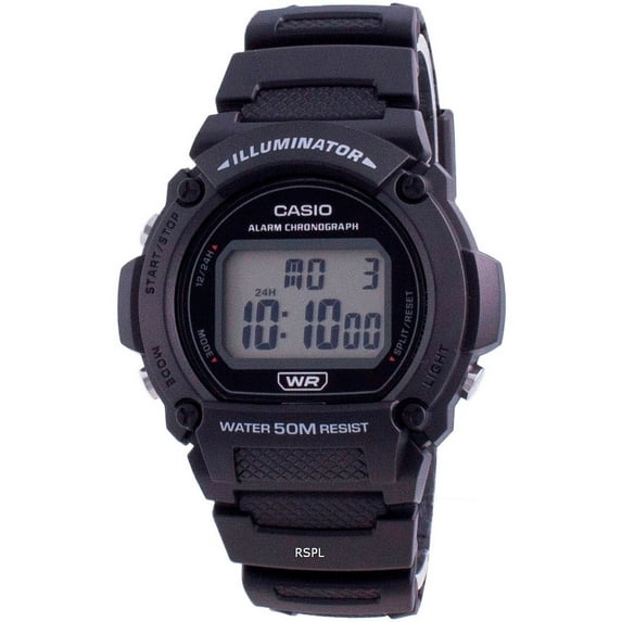 Casio Youth Illuminator Black Digital W-219H-1A Men's Watch