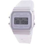 Casio Youth Unisex Gray Clear Band Digital Watch F-91WS-7