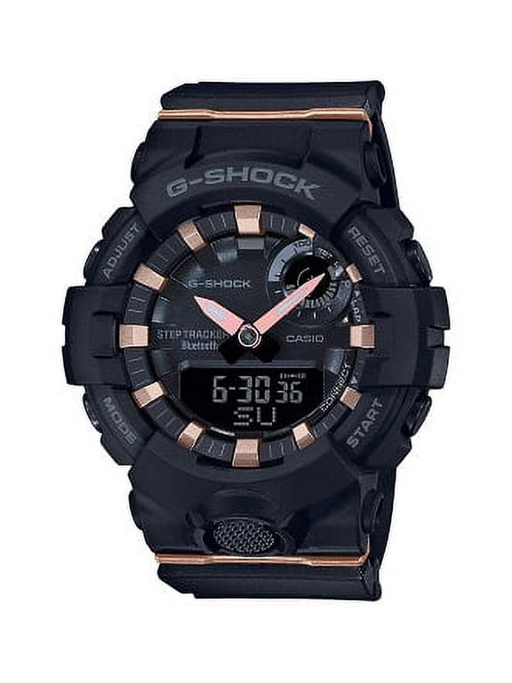 by G-Shock Women's Resin Strap Wristwatch, Black & Pink, (Model GMA-B800-1ACR)