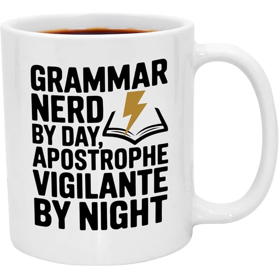 Casitika English Teacher Gifts Coffee Mug for Grammar Lovers and Writers Hilarious 11 oz Grammar Mug for Professors and Editors Fun Gifts for English Teachers and Word Nerds.