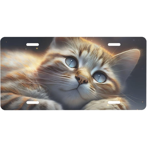 Japanese Blue Waves Front License Plate for Car Designs Stainless License Plate Cover Holder for Men Women Metal Aluminum Decorative Accessory Vanity Tag Standard 6 X 12 Inch (4 Holes)