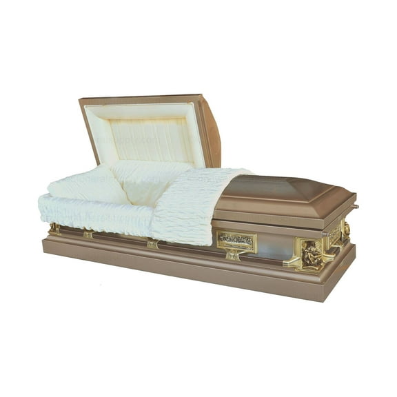 Casket Emporium Autumn Haze Metal 28.5 in Funeral Casket, Rectangular