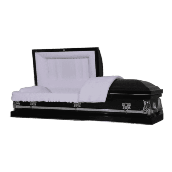 Casket Emporium Clair Series Black 28*81*23 in Funeral Casket, Rectangular